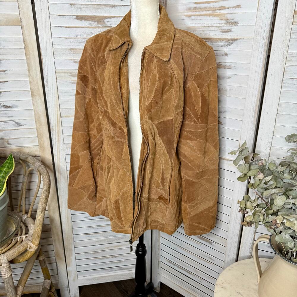 Y2k 90s Retro Vintage Leather Works Suede Patchwo… - image 5